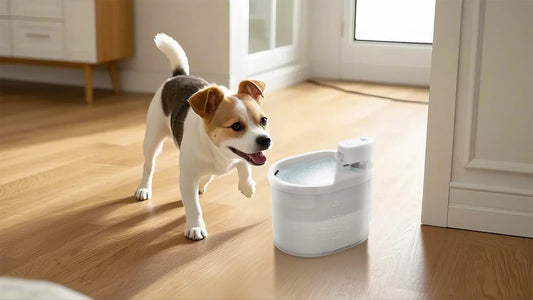 Dog drinking water for a guide to changes in canine hydration