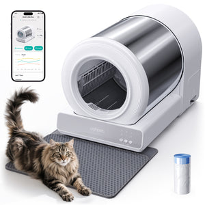 UAHPET Stainless Steel Self-Cleaning Cat Litter Box