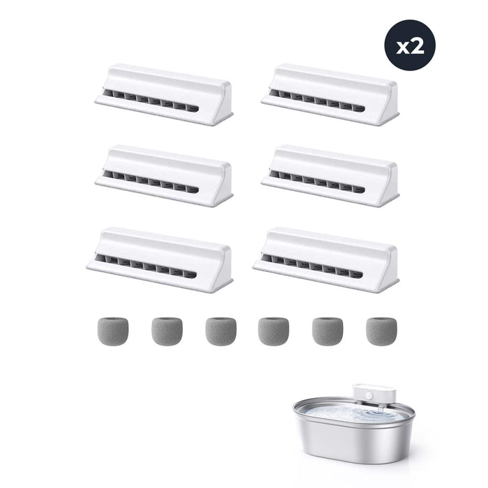 UAHPET 12-pack replacement filters for ZERO stainless steel cat water fountain