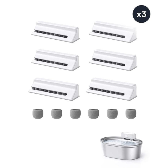UAHPET 18-pack replacement filters for ZERO stainless steel cat water fountain