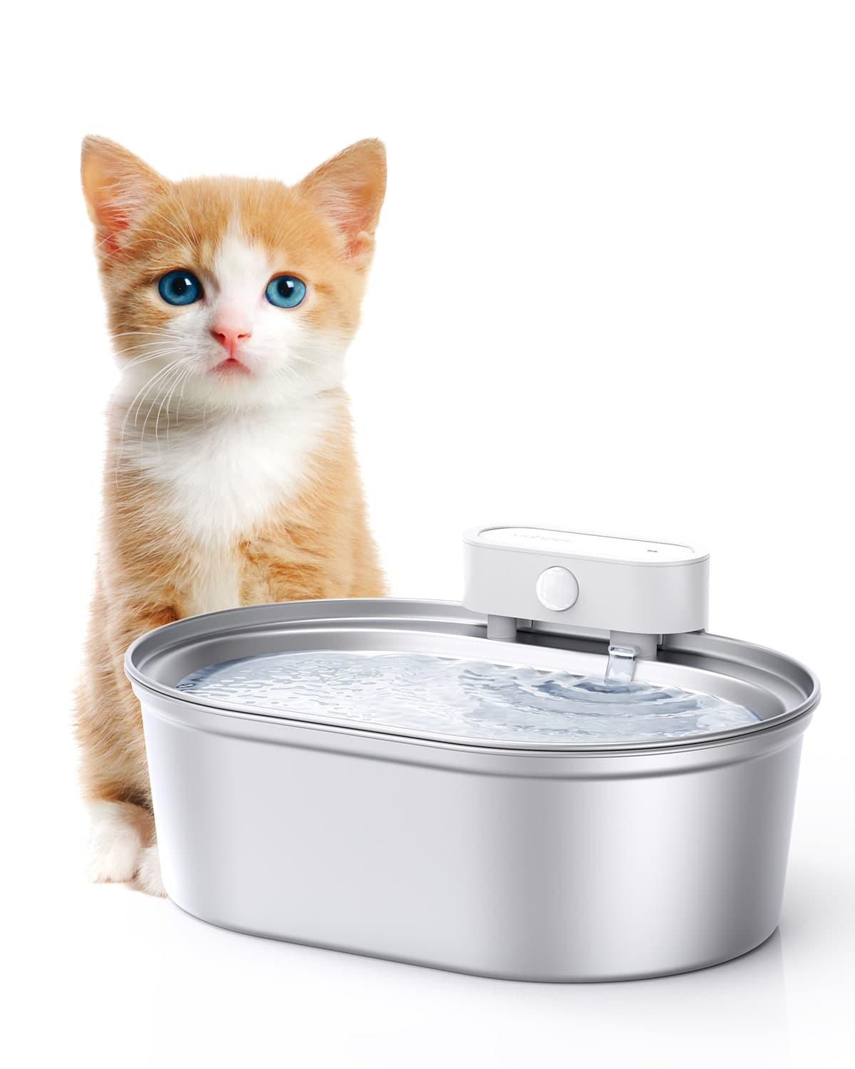 Uah Pet Stainless Steel Wireless Pet Water Fountain
