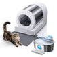 Stainless Steel Self-Cleaning Cat Litter Box & Stainless Steel Cat Water Fountain Pro