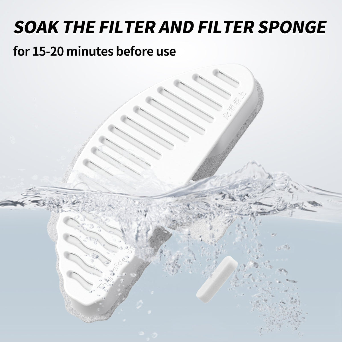 ZERO fountain filter and pre-filter sponge installation
