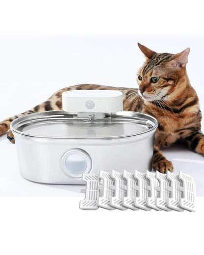 uahpet 2025 Upgrade Visible Stainless Steel Cat Water Fountain Pro