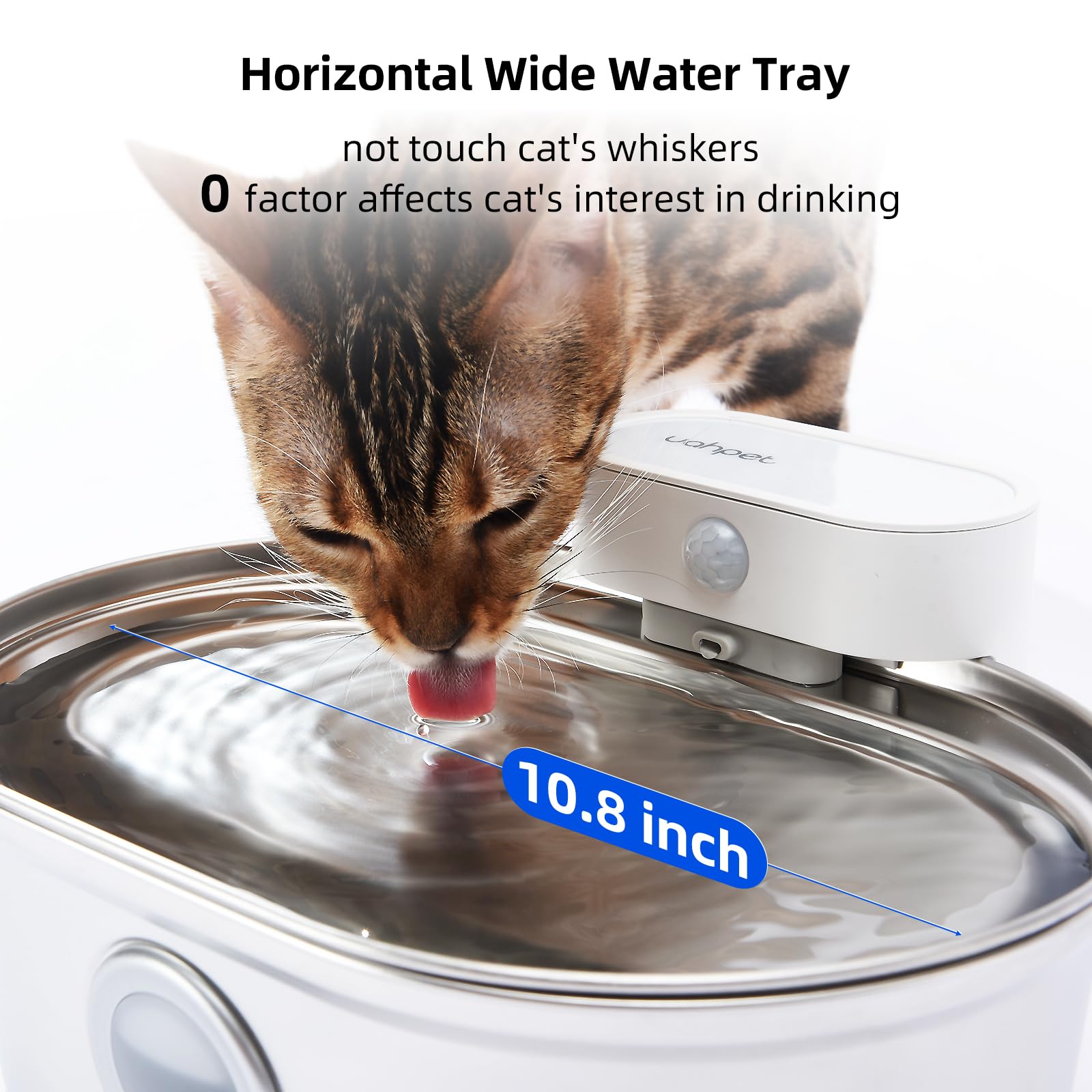 Stainless Steel Wireless Cat Fountain UahPet