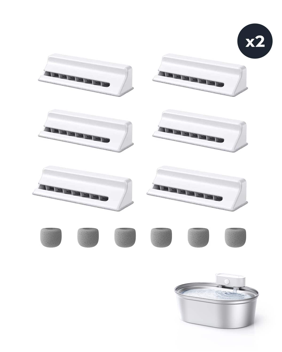 12 pcs Replacement Filter for Stainless Steel Wireless Pet Water Fount