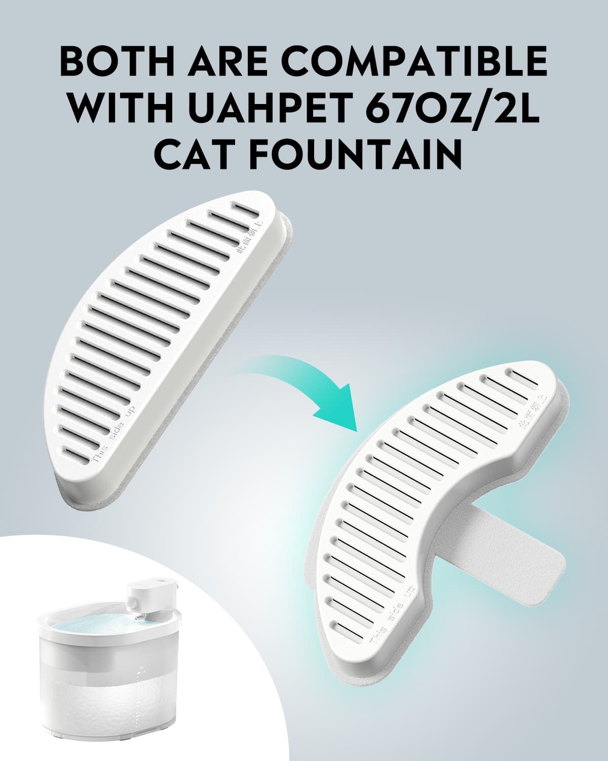 Uah Pet Replacement Filter for ZERO Cat Water Fountain (6 pcs)