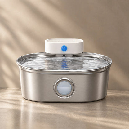 UAHPET Wireless Stainless Steel Cat Water Fountain Pro