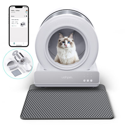 UAHPET Stainless Steel Self-Cleaning Cat Litter Box