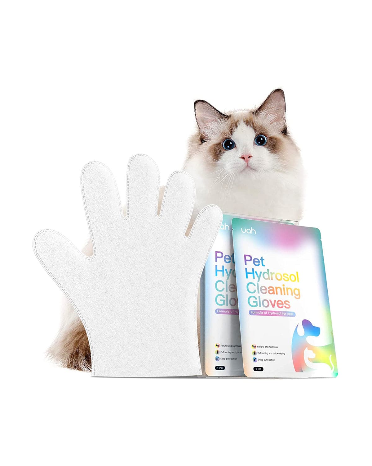 cat grooming wipes gloves 5 pcs- uahpet