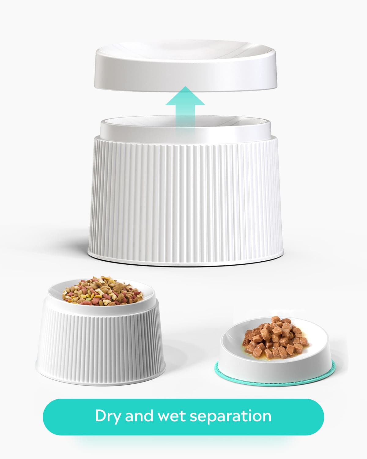 food separation of elevated cat bowl