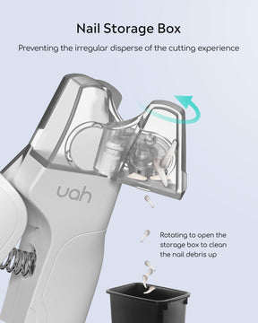 uahpet's nail trimmer for cat has a built-in nail storage box