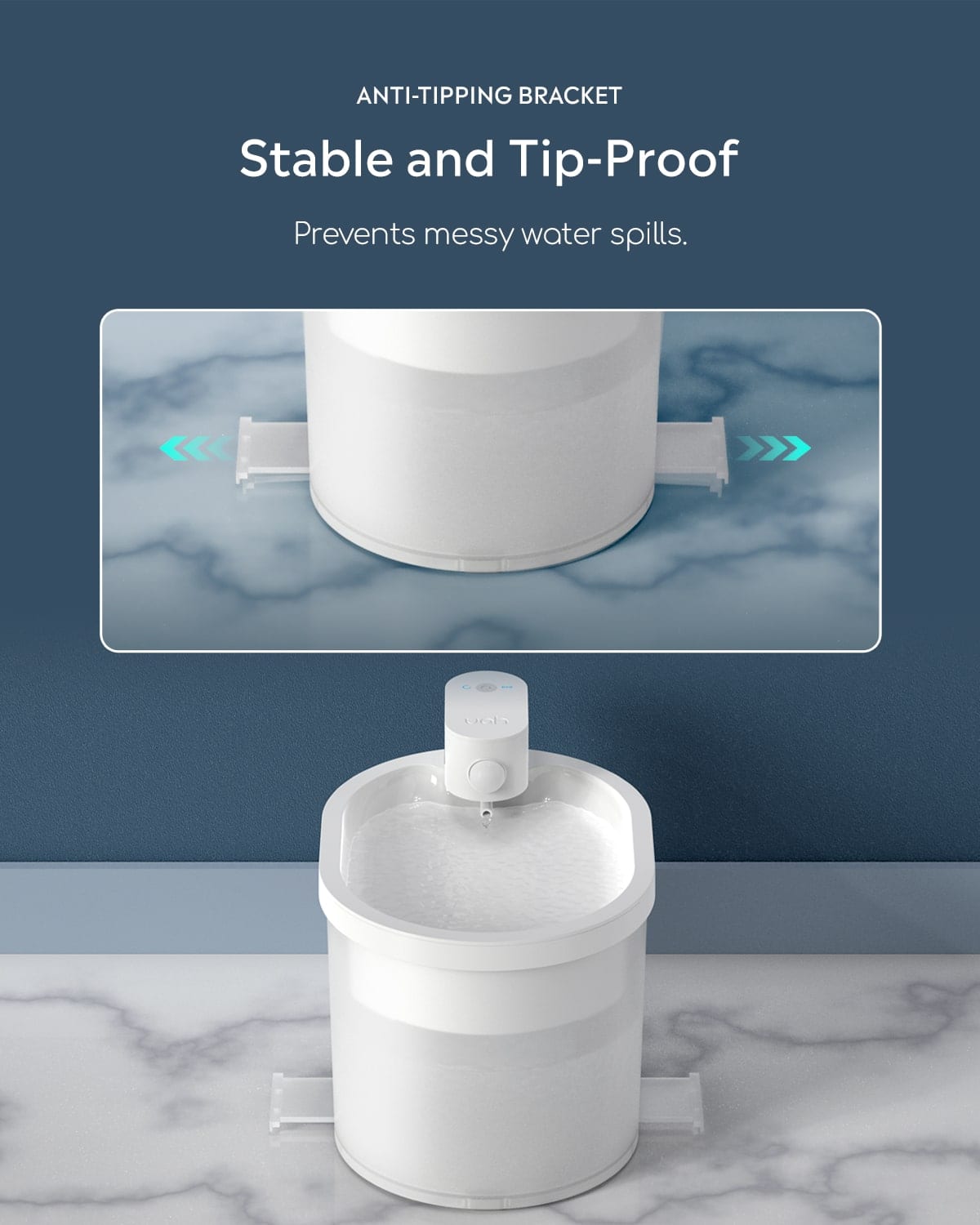 YSJ, 6PCS YSJ, Both sides of the ZERO wireless cat water fountain have a bracket to avoid tipping