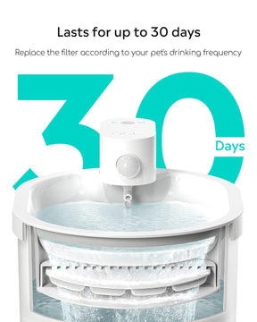 each filter lasts for up to 30 days