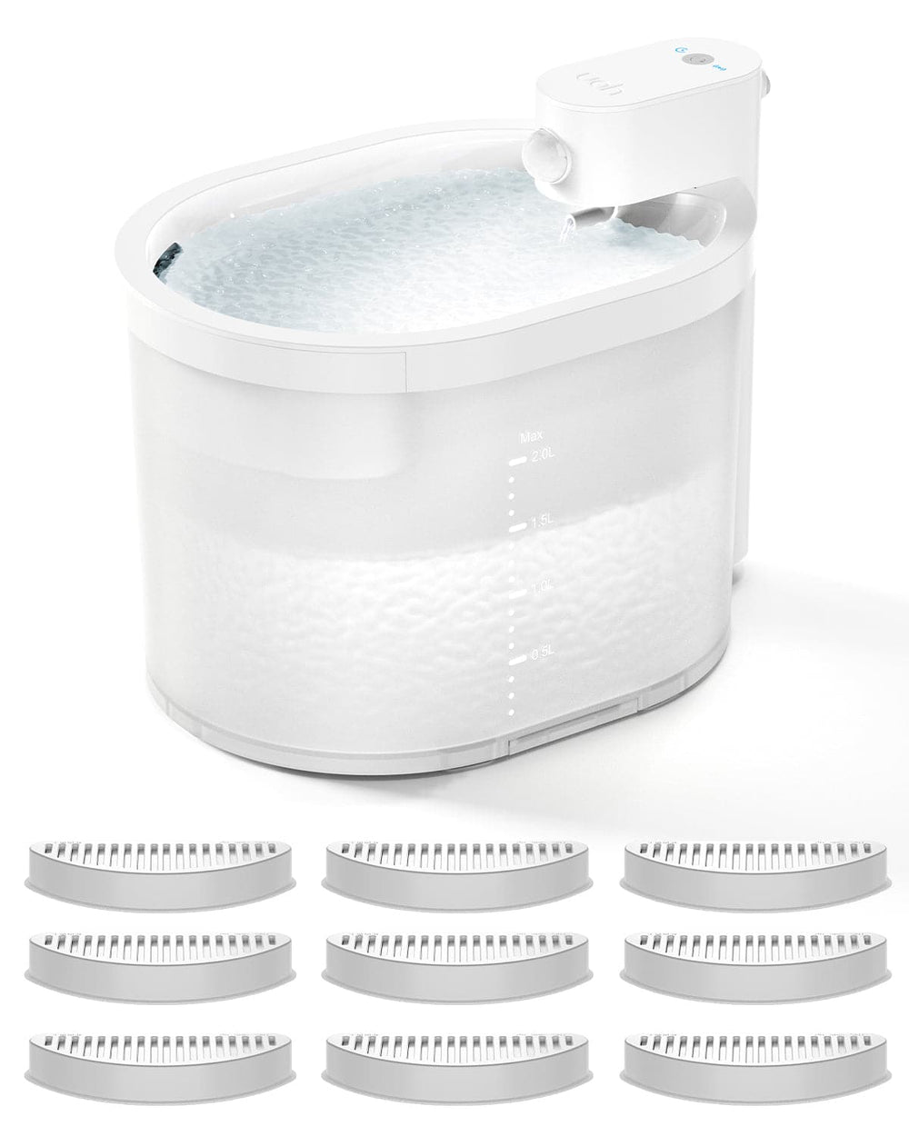 UAHPET ZERO wireless pet water fountain with 9 replacement filters