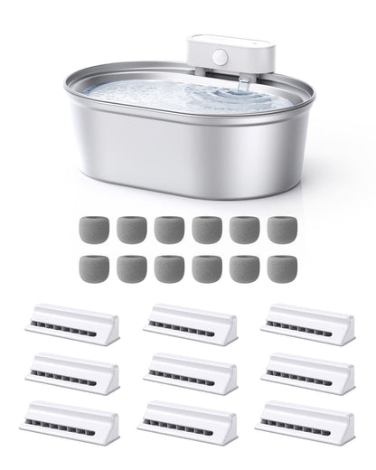 UAHPET 2025 Upgrade Visible Stainless Steel Cat Water Fountain Pro
