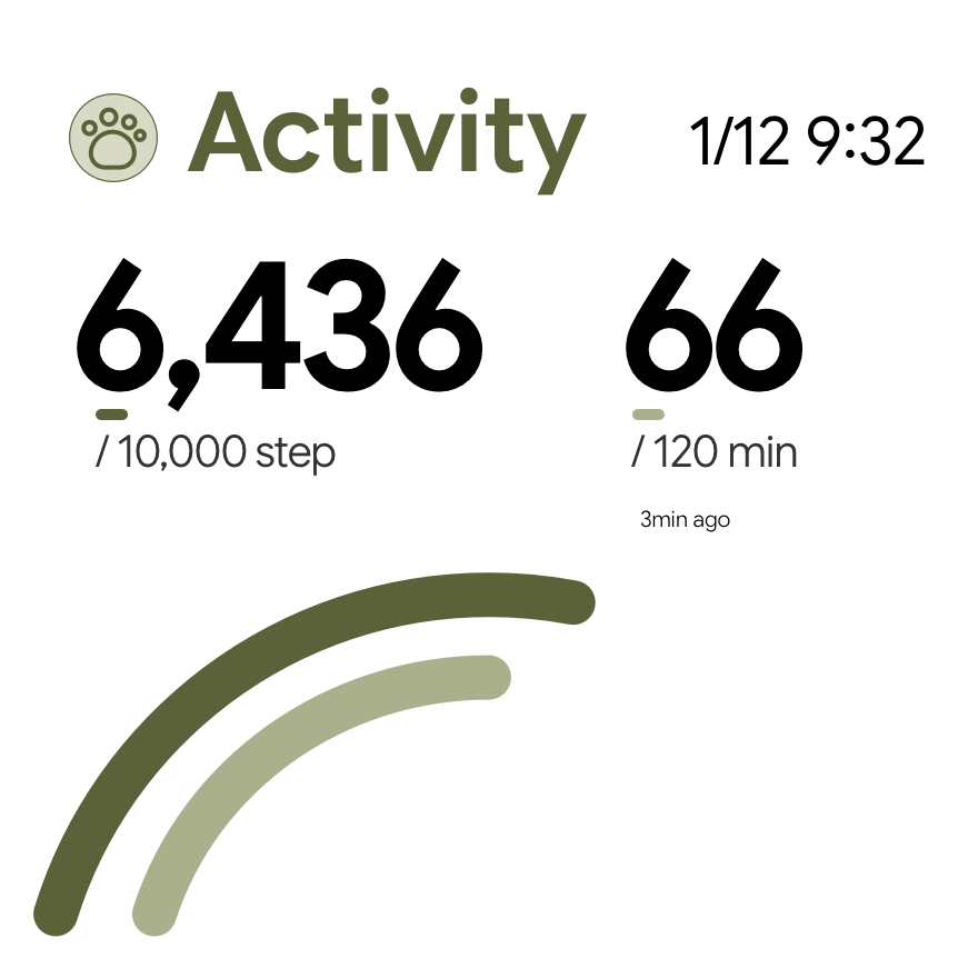 Uahpet Pulse activity data card