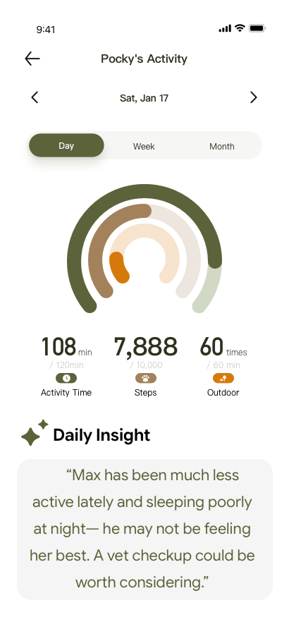 Activity insight screen
